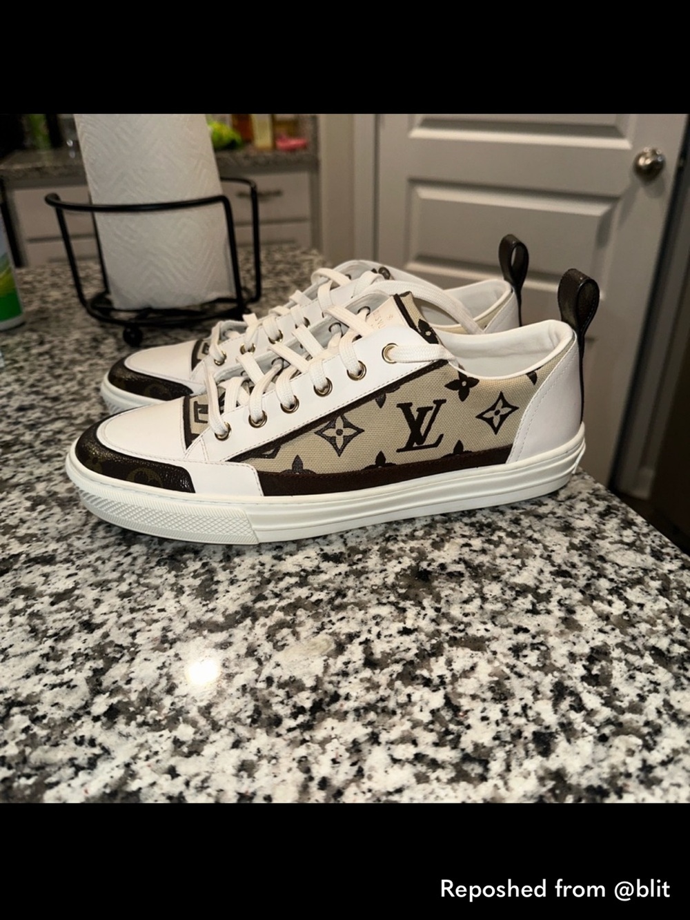 LOUIS VUITTON 
Calfskin Monogram Stellar Sneakers